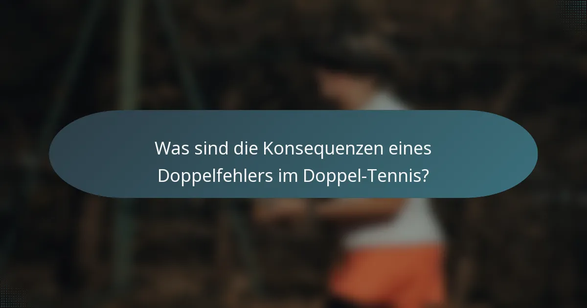 Was sind die Konsequenzen eines Doppelfehlers im Doppel-Tennis?