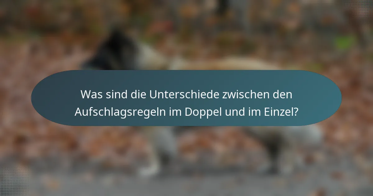 Was sind die Unterschiede zwischen den Aufschlagsregeln im Doppel und im Einzel?