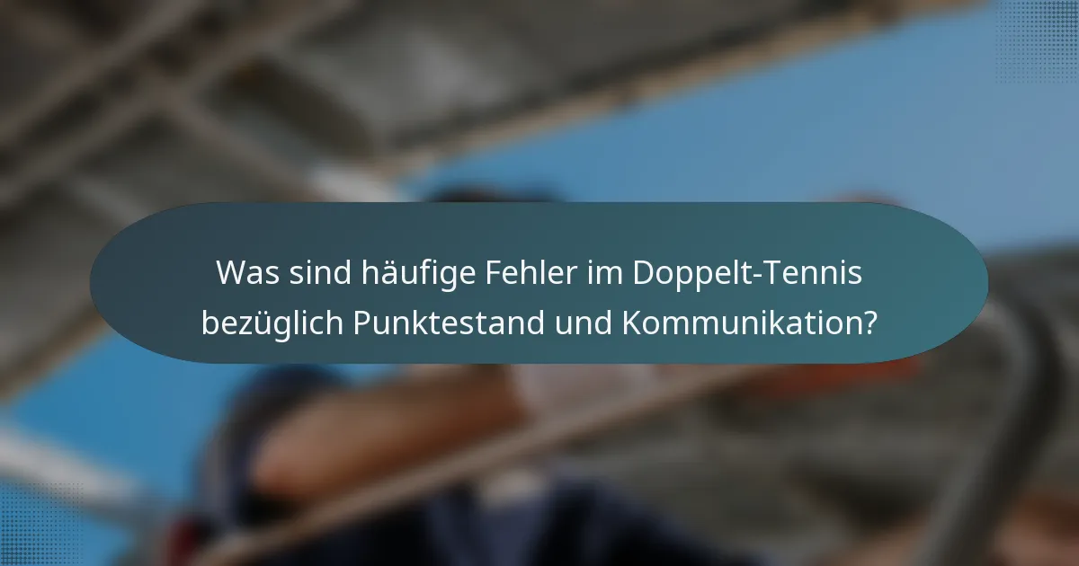 Was sind häufige Fehler im Doppelt-Tennis bezüglich Punktestand und Kommunikation?