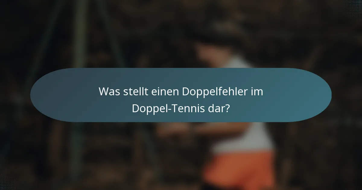 Was stellt einen Doppelfehler im Doppel-Tennis dar?