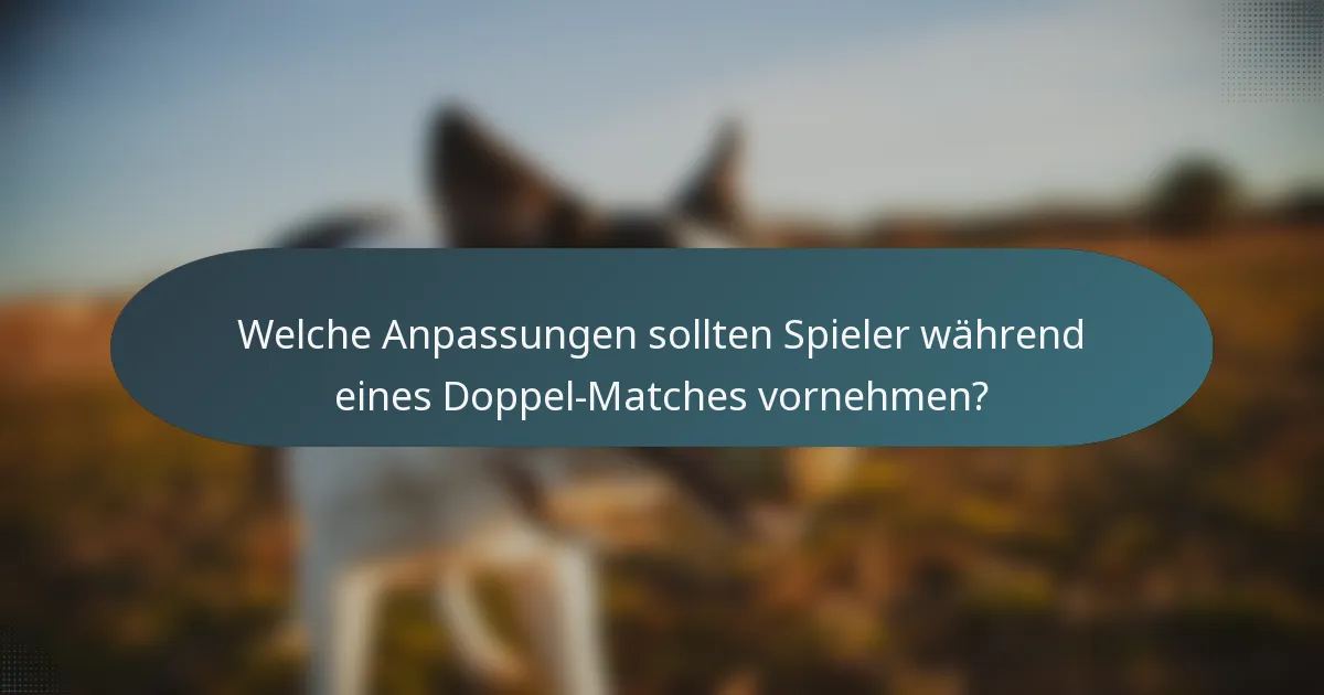 Welche Anpassungen sollten Spieler während eines Doppel-Matches vornehmen?