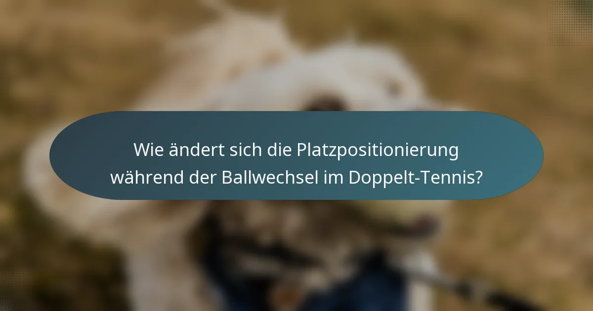 Wie ändert sich die Platzpositionierung während der Ballwechsel im Doppelt-Tennis?