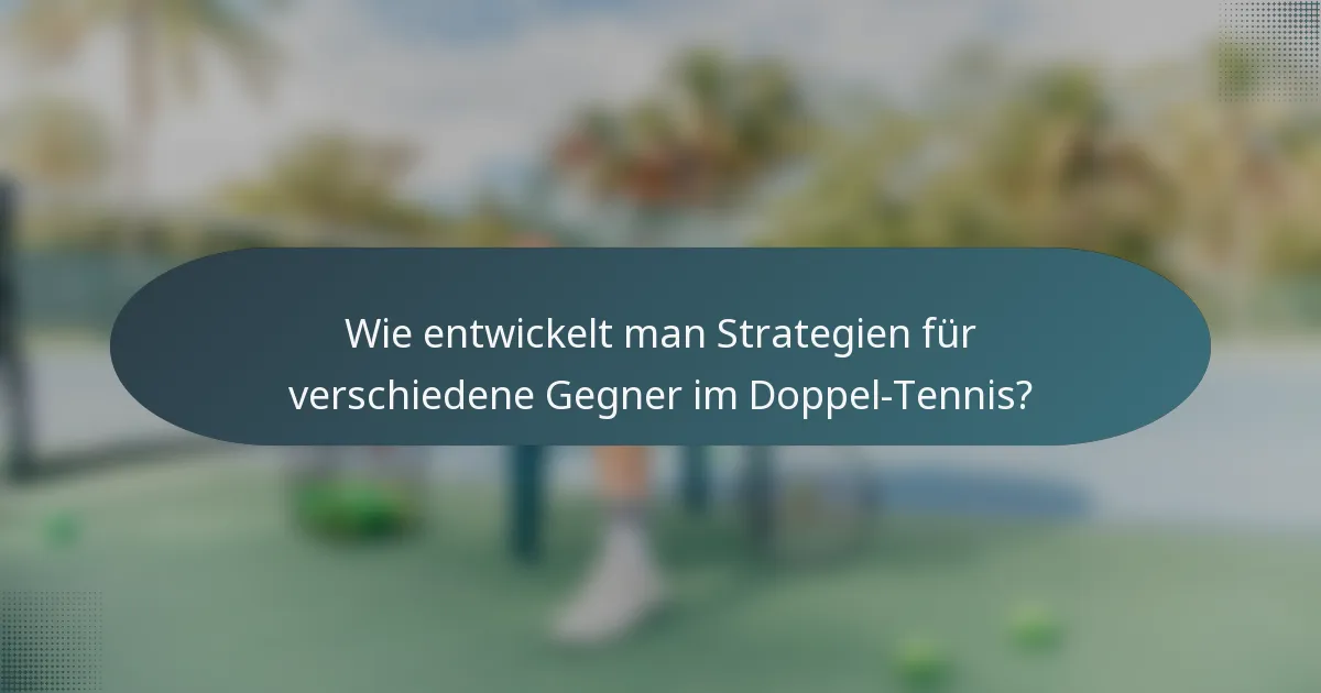 Wie entwickelt man Strategien für verschiedene Gegner im Doppel-Tennis?