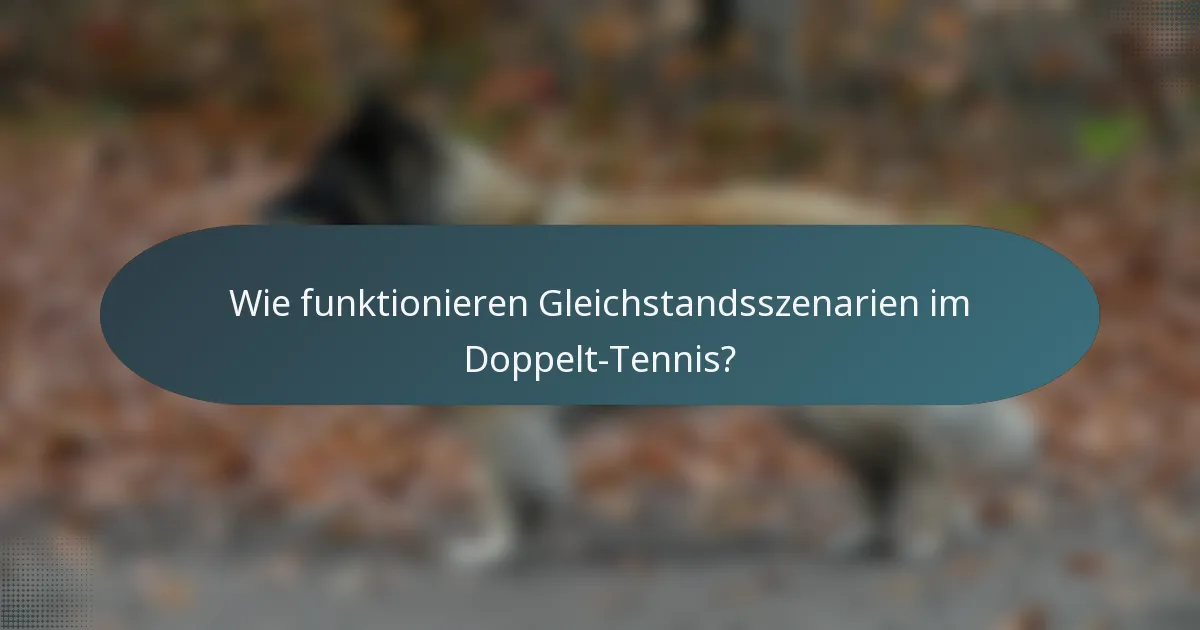 Wie funktionieren Gleichstandsszenarien im Doppelt-Tennis?