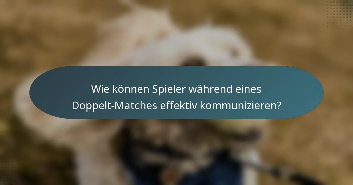 Wie können Spieler während eines Doppelt-Matches effektiv kommunizieren?
